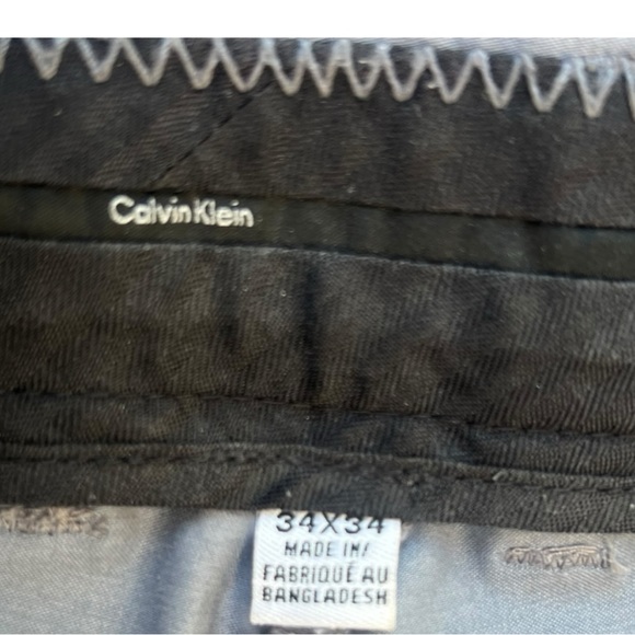 Calvin Klein Men’s Gray Stretch Chino Pants 34x34 Slim Straight Fit - Picture 7 of 9